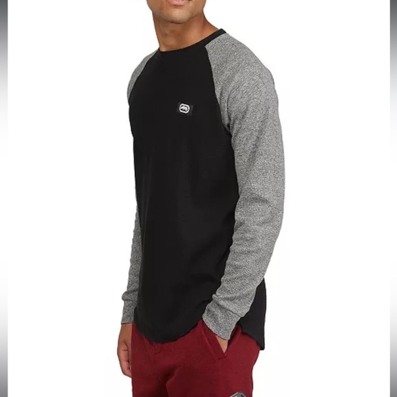 Ecko Men's Mixed Up Black & Gray Thermal Raglan. Size M - Picture 1 of 5